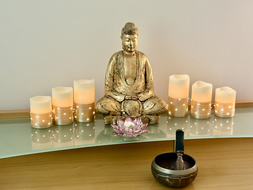 sideboard with candles